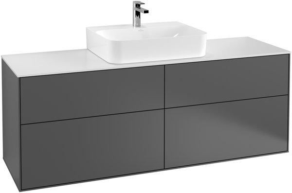 Villeroy und Boch Finion Vanity unit G19100, 1600x603x501mm, with LED lighting, cover plate White Matt