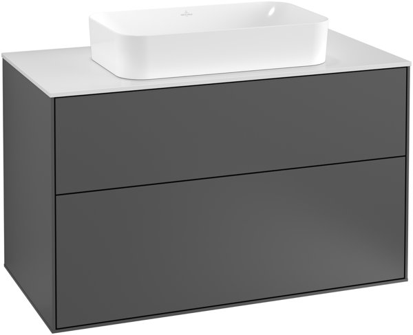 Villeroy und Boch Finion Vanity unit G23200, 1000x603x501mm, with LED-lighting, cover plate Black Matt