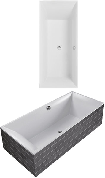 Villeroy & Boch bathtub Quaryl rectangular Squaro Duo Slim Line, UBQ170SQS2V-, 1694x744mm, incl. bat...