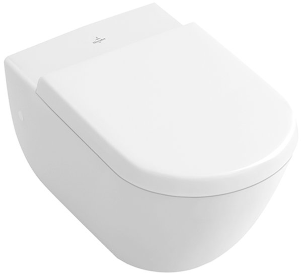 Villeroy und Boch WC seat SUBWAY, white Soft-closing hinges stainless steel