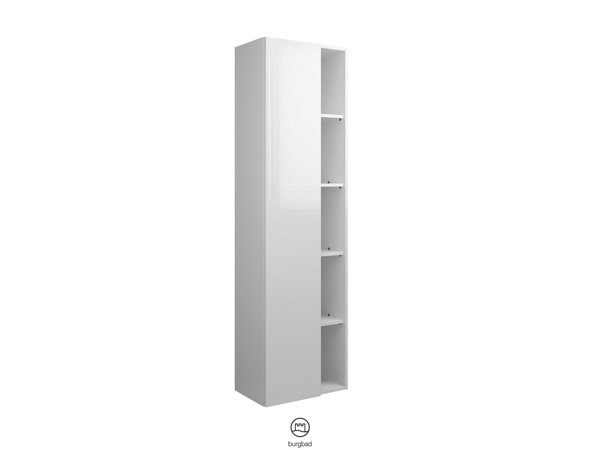 Burgbad Badu tall unit, with 1 door, with 1 shelf, height 176cm, left version, HSZC050L