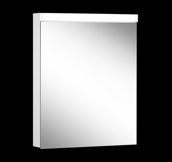 Schneider LOWLINE Basic LED illuminated mirror cabinet, 1 door, hinges changeable, 60x74,8x13,5cm, 1...