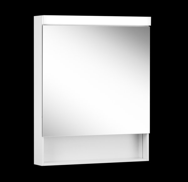 Schneider LOWLINE Basic LED illuminated mirror cabinet, 1 door, hinges changeable, open compartment ...