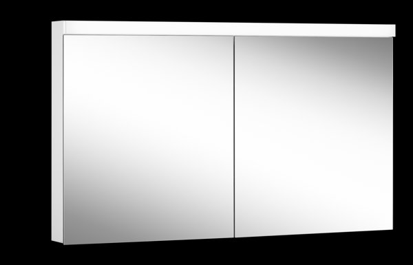 Schneider LOWLINE Basic LED illuminated mirror cabinet, 2 double mirror doors, 130x74,8x13,5cm, 171.330.