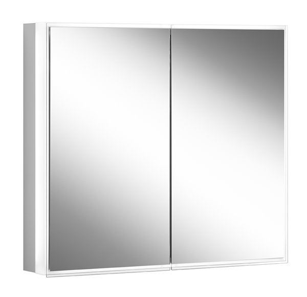 Schneider PREMIUM Line Superior LED illuminated mirror cabinet, 2 double mirror doors, socket left, ...