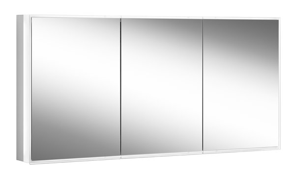 Schneider PREMIUM Line Superior LED illuminated mirror cabinet, 3 equal-sized double mirror doors, 1...