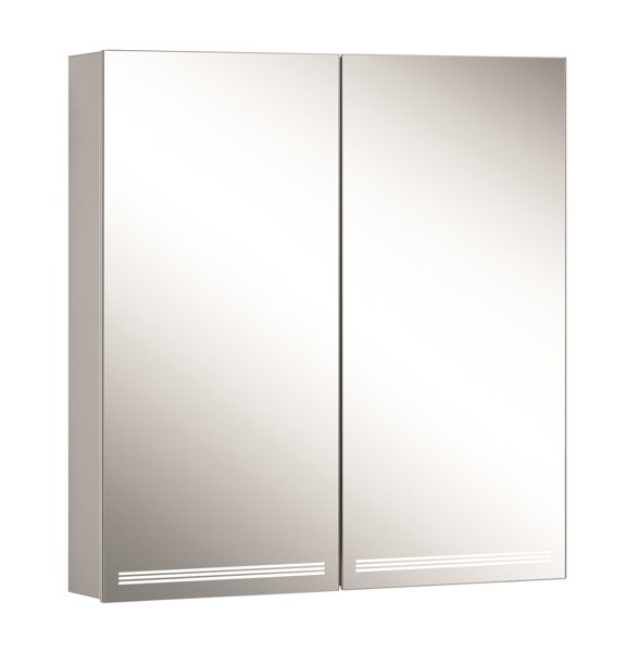 Schneider GRACELINE LED illuminated mirror cabinet, 2 double mirror doors, 70x70x12cm, 116.470.