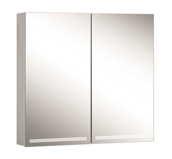 Schneider GRACELINE LED illuminated mirror cabinet, 2 double mirror doors, 80x70x12cm, 116.480.