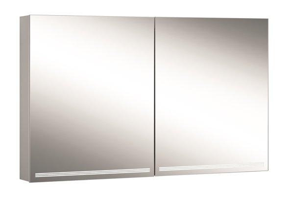 Schneider GRACELINE LED illuminated mirror cabinet, 2 double mirror doors, 120x70x12cm, 116.520.