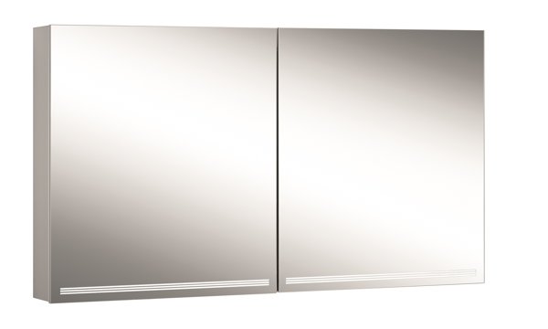 Schneider GRACELINE LED illuminated mirror cabinet, 2 double mirror doors, 130x70x12cm, 116.530.