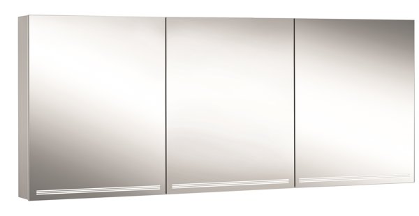 Schneider GRACELINE LED illuminated mirror cabinet, 3 equal-sized double mirror doors, 180x70x12cm, ...