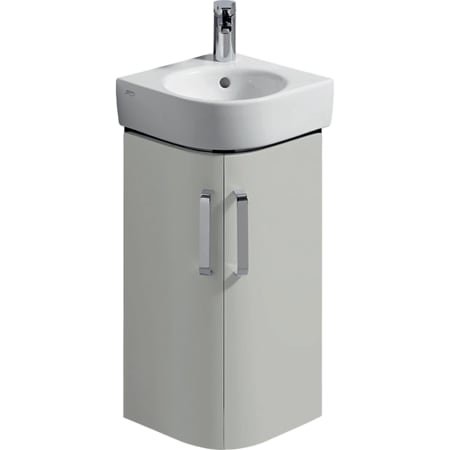 Geberit corner wash hand basin vanity unit Renova Nr. 1 Comprimo New 300x605x300mm light gray matt /...