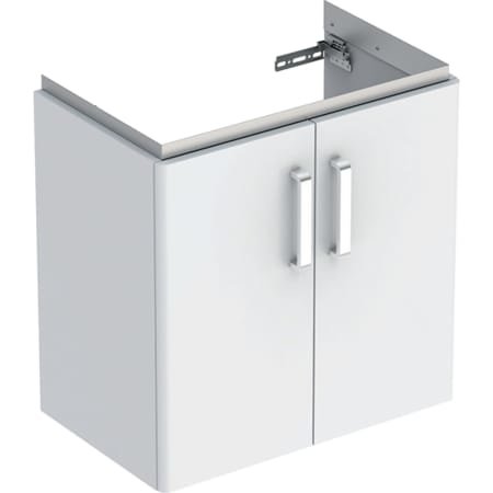 Geberit Renova Compact vanity unit for washbasin 597x605x367 mm, with two doors, white