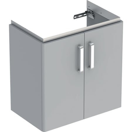 Geberit Renova Compact vanity unit for washbasin 597x605x367 mm, with two doors, light gray