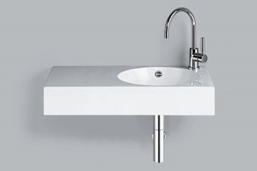 Alape wash basin WT.MC800H.R, rectangular W: 800mm H: 160mm D: 455mm, 4232000000, white