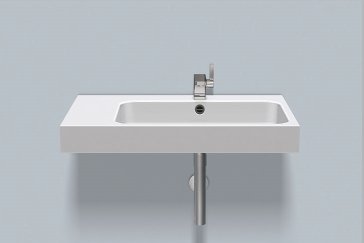 Alape wash basin WT.SR800H.R, rectangular W: 800mm H: 127mm D: 472mm, 4282600000, white