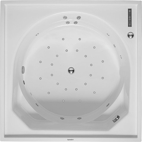 Duravit Whirlpool Square Blue Moon 1400x1400mm, built-in version or for bath cover, incl. frame, overflow, Combisystem L