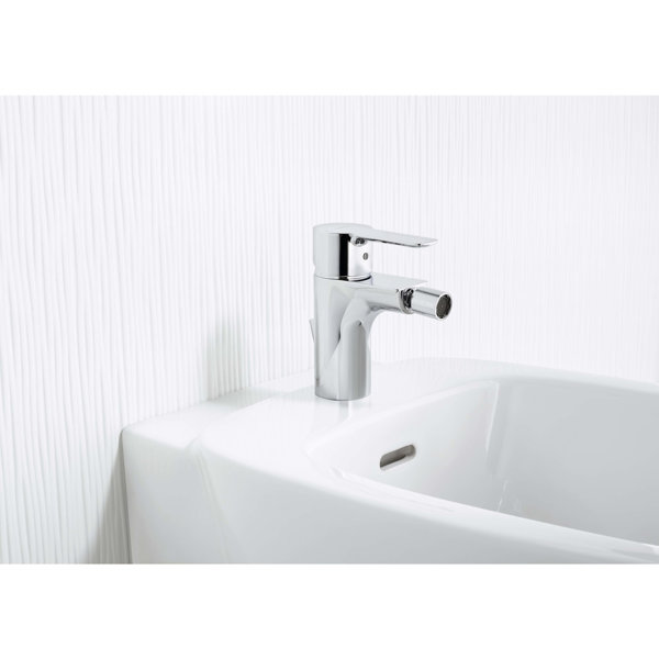 Hansa Hansaligna bidet mixer, single lever mixer, with drain set, projection: 100mm, chrome, 06063203