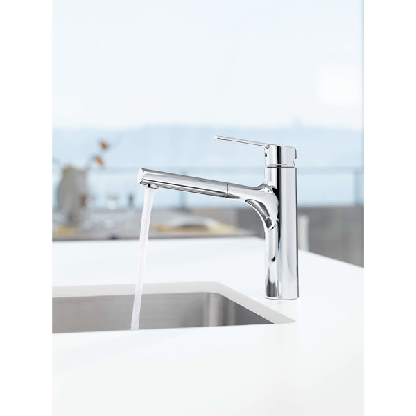 Hansa Hansaronda kitchen faucet, 1-jet, swivel/extendable spout, projection: 200 mm, 03342273