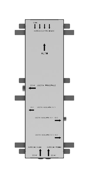 Gessi flush-mounted unit, digital control with 1 main output for Binario ceiling system and 1x output for wall outlet, 61201238