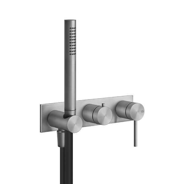 Gessi 316 ready-mounted single lever shower or bath mixer for concealed body, 2-way diverter cartridge, one rosette, 54038