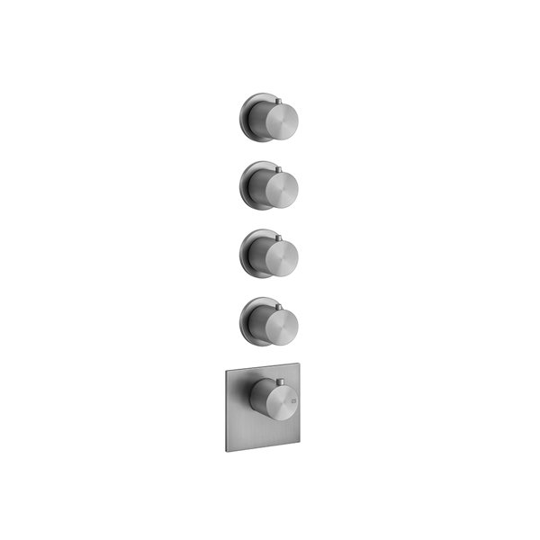 Gessi 316 Finished installation set concealed thermostat, vertical installation, 4 separate ways, individual rosettes, 54508