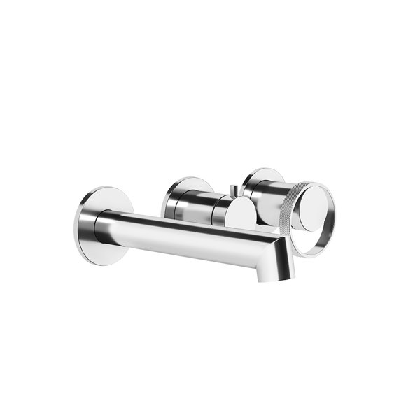 Gessi Anello, ready-to-install set with round roses, for concealed single-lever mixer for bath, with 2-way diverter cartridge, 63342