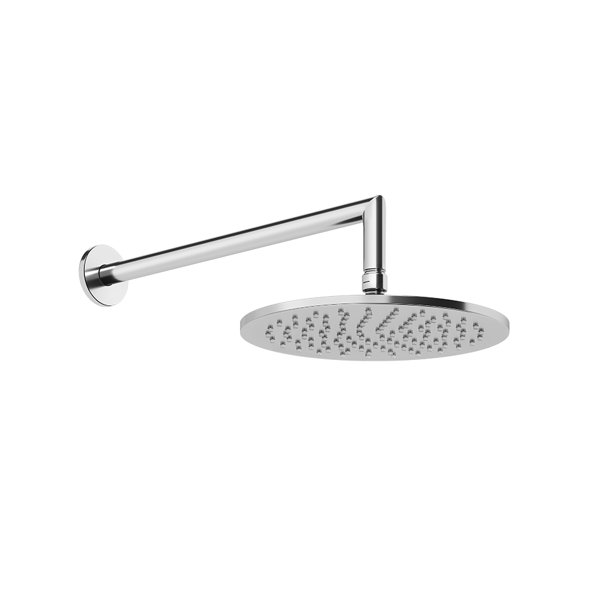 Gessi Anello, anti-limestone overhead shower D=250 mm, with joint and wall bracket 348 mm, 1/2 conne...