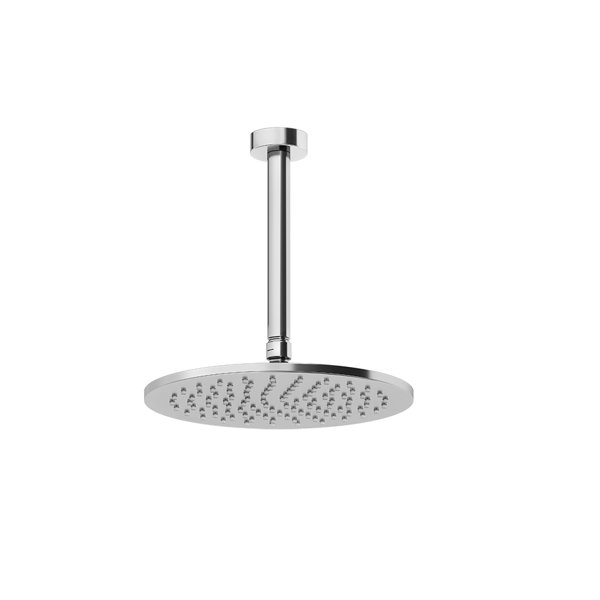 Gessi Anello, anti-limestone overhead shower D=250 mm with joint and ceiling arm, customisable lengt...