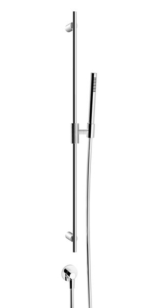 Gessi Anello magnetic slide rail 800mm with wall connection elbow 1/2, anti-limestone hand shower and hose 1.50 m, 63482