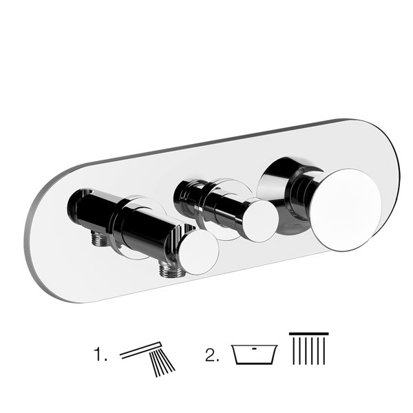 Gessi Cono finish-mounting set for single-lever shower mixer, 2-way diverter, direct wall connection...