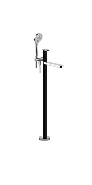 Gessi Emporio Via Bagutta finished installation set, free-standing bath mixer, fixed bath spout, automatic diverter, 245 mm projection, hand shower, shower hose, 24972031