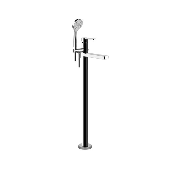 Gessi Emporio Via Solferino finish-mount set for free-standing bath mixer, fixed bath spout, automat...