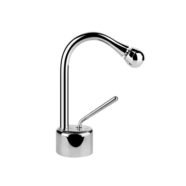 Gessi Goccia bidet single lever mixer, without pop-up waste, 3/8 connection hoses, spout swivels 360°, 33607