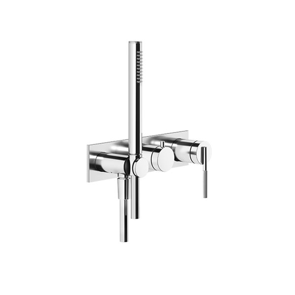 Gessi Ingranaggio ready-mounted single lever mixer shower/tub, square plate for concealed body, 63543