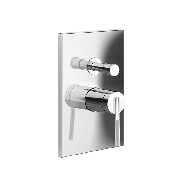 Gessi Ingranaggio ready-mounted set for single-lever mixer, automatic diverter, suitable for bath or shower, 63577