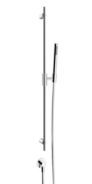 Gessi Ingranaggio magnetic slide rail 800mm with wall connection elbow 1/2, anti-limestone hand show...