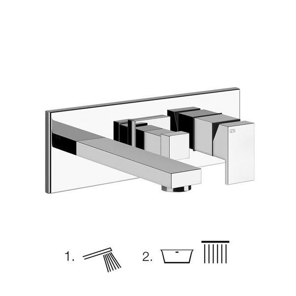 Gessi finish-mounting set for TUB single lever mixer with fixed bath spout and 2-way diverter, 44906