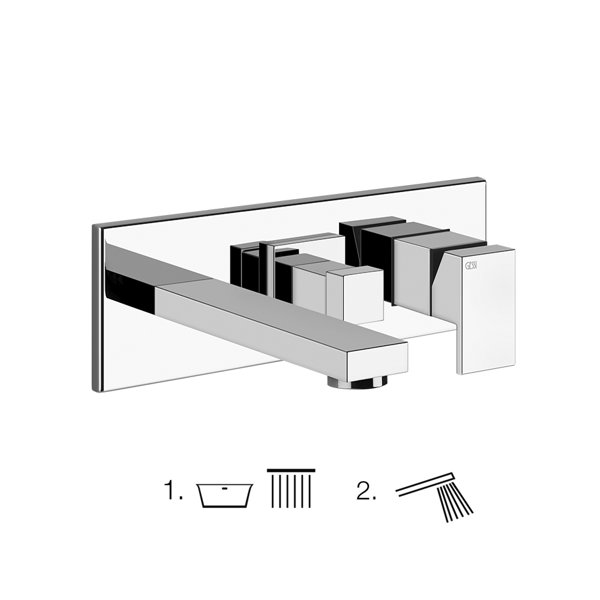 Gessi finish-mounting set for BRAUSE single lever mixer with 2-way diverter and bath spout, 1 outlet...