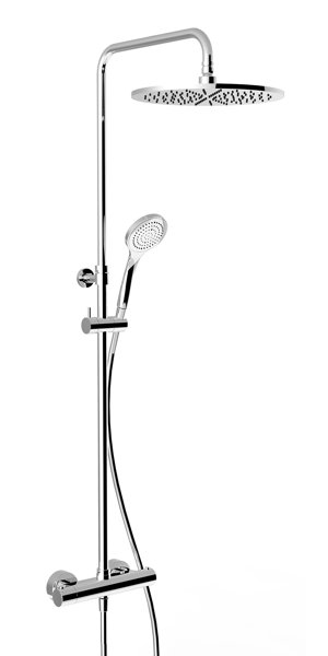 Gessi surface-mounted thermostatic shower fitting with concealed 1/2 connections, for anti-limestone hand shower 100 mm or overhead shower 300 mm, 35177