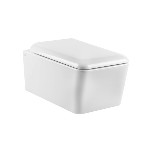 Gessi Rettangolo, WC set, rimless, with seat, white, 37573518