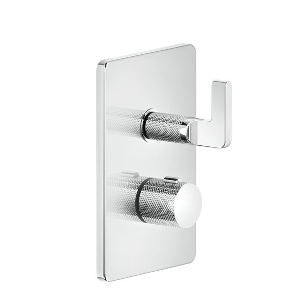 Gessi Inciso shower ready-mounted set, for flush-mounted thermostat with shut-off valve, one outlet for UPK 09269, 58132