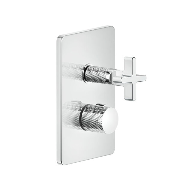 Gessi Inciso shower ready-mounted set, for concealed thermostatic mixer, outlet left and right, UPK 09269, 58234