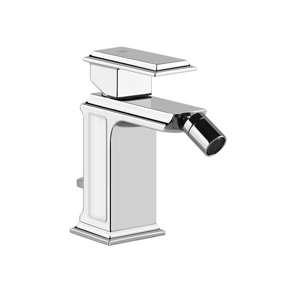 Gessi Eleganza, single lever mixer for bidet, 1 1/4 drain and hose connection with connector, 46007