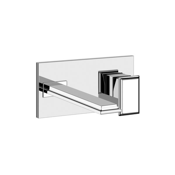 Gessi Eleganza, ready-mounted single lever basin mixer with fixed spout (always left) for concealed body, without pop-up waste, 46088