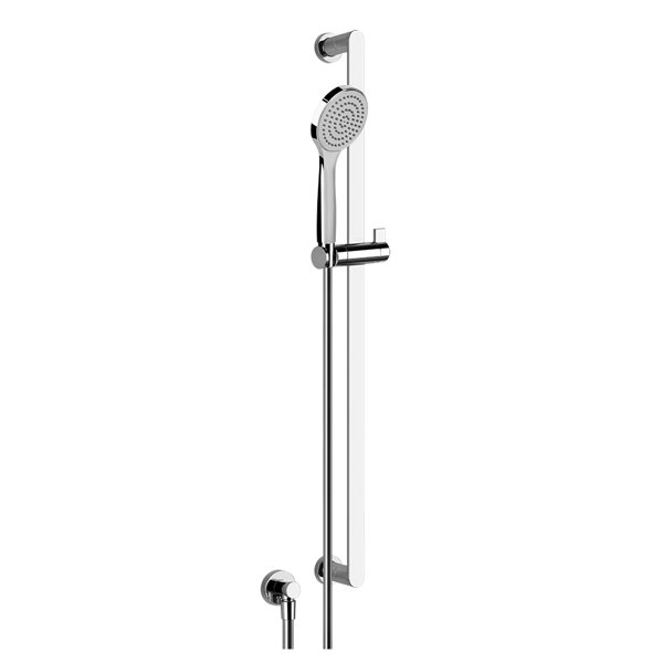 Gessi Emporio shower bar set with wall connection elbow 1/2 anti-limestone hand shower 1-jet type and shower hose 1.50m plastic hand shower, 47264