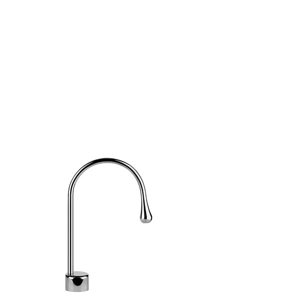 Gessi Goccia washbasin pedestal spout, without pop-up waste, projection 174 mm, spout swivels throug...