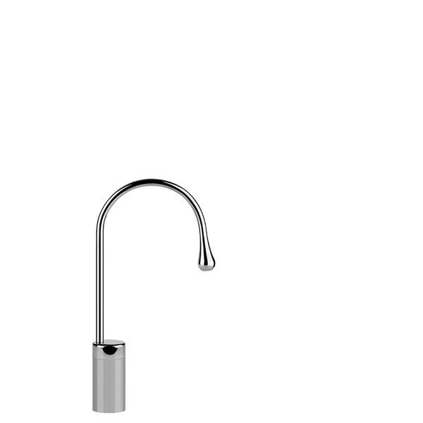 Gessi Goccia washbasin pedestal spout, high version, without pop-up waste, 174 mm projection, spout can be swivelled through 360 degrees, 33854