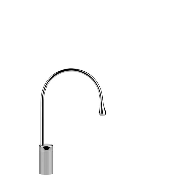 Gessi Goccia washbasin pedestal spout, high version, without pop-up waste, 244 mm projection, spout ...