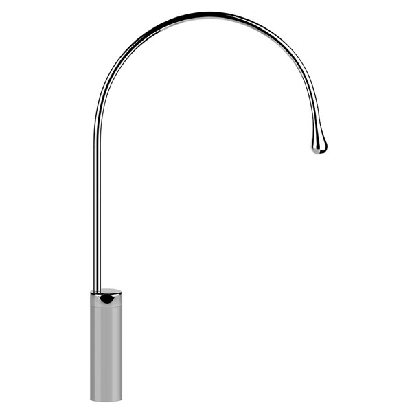 Gessi Goccia washbasin pedestal spout high version, without pop-up waste, 387 mm projection, spout s...